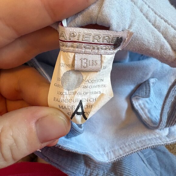 Vintage Baby Kids Corduroy Light Blue Overalls Christmas Infant - Picture 8 of 10